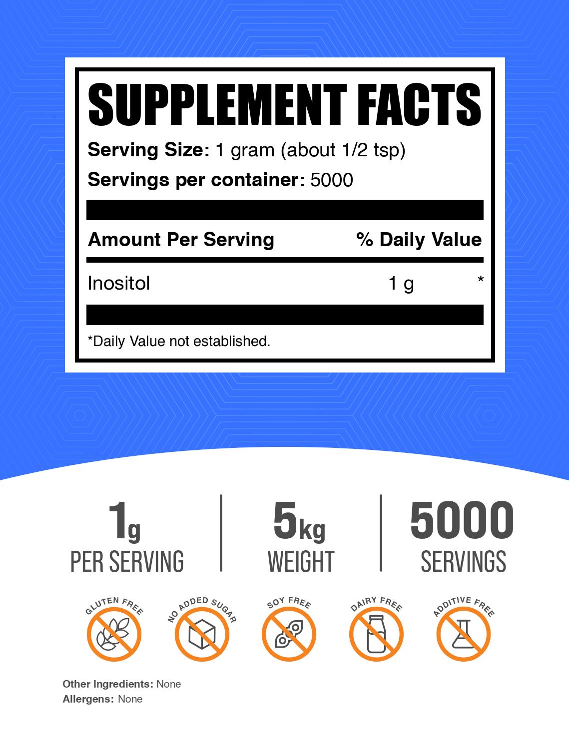 Inositol (Vitamin B8) powder label 5kg