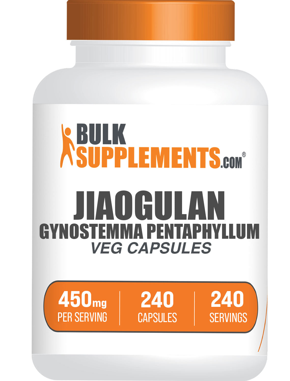 BulkSupplements.com Gynostemma Extract (Jiaogulan) 240 capsules bottle image