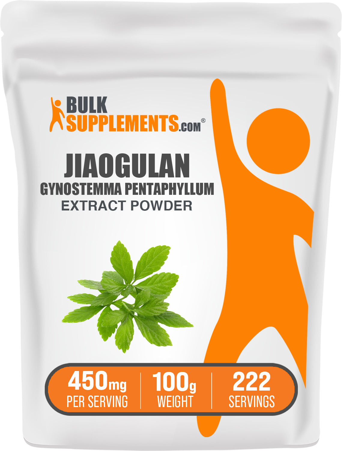 BulkSupplements.com Gynostemma Extract (Jiaogulan) Powder 100g bag image