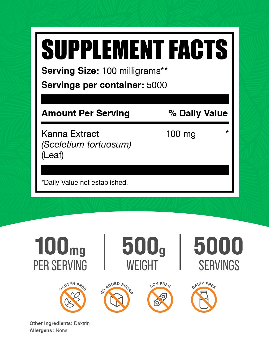 Kanna Extract 500g Label