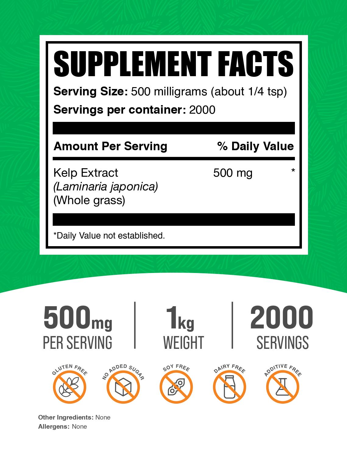 Kelp Extract powder label 1kg