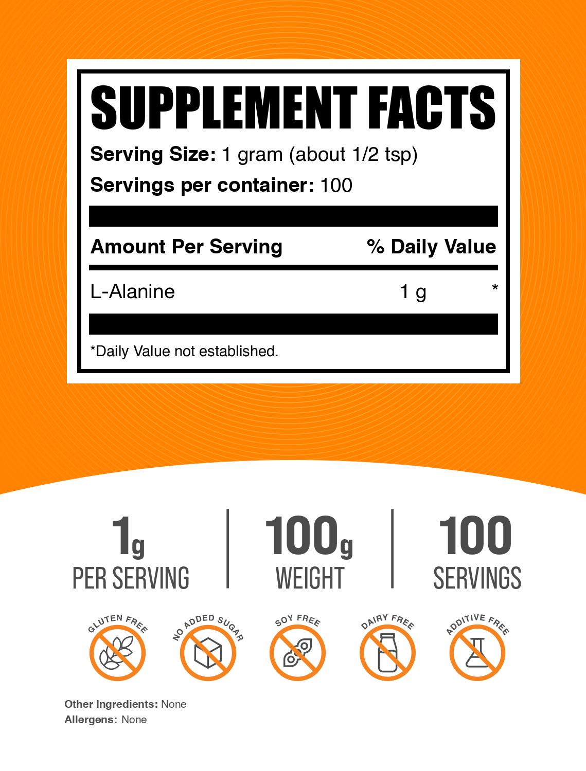 L-Alanine powder label 100g