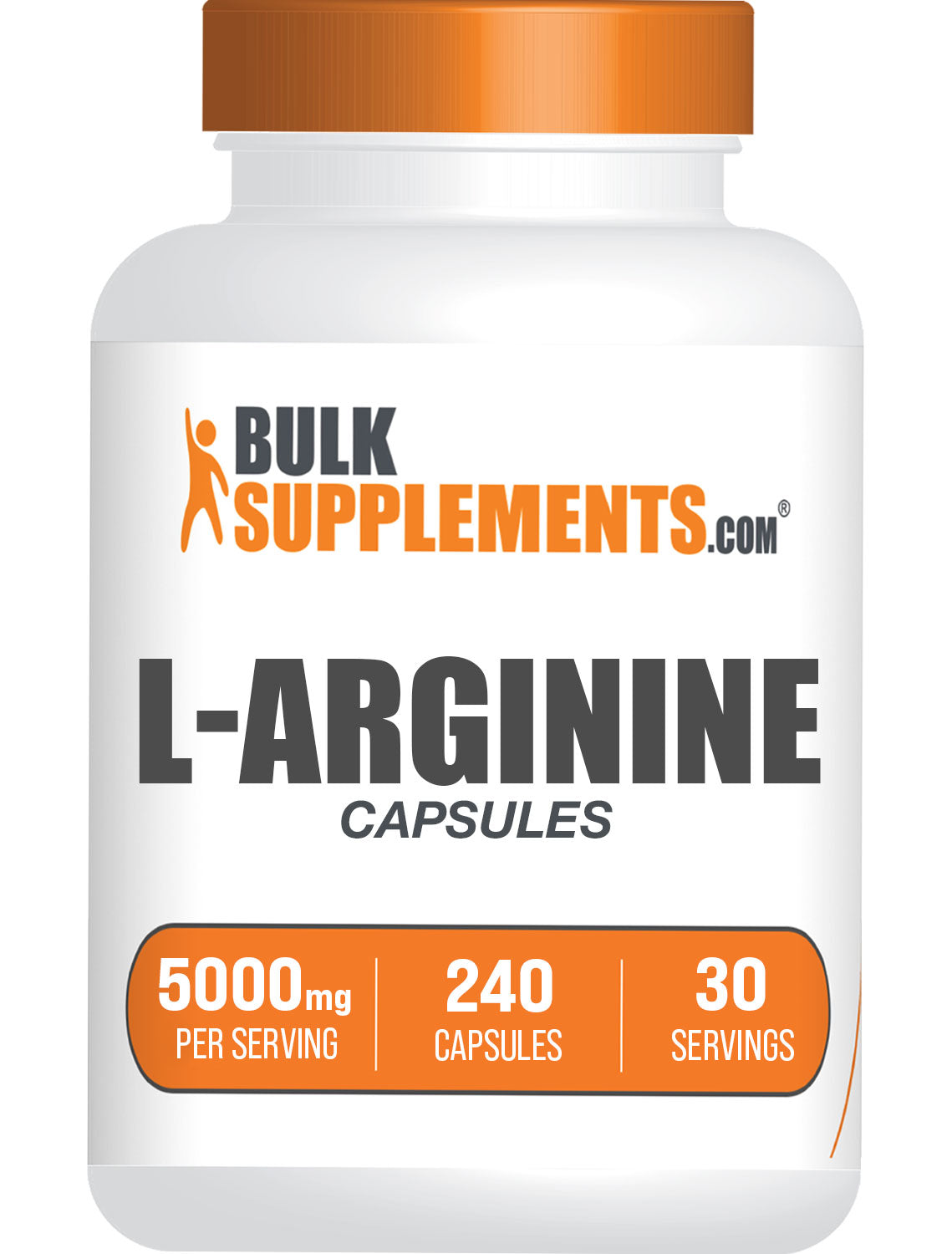 BulkSupplements.com L-Arginine 240 ct Capsules bottle