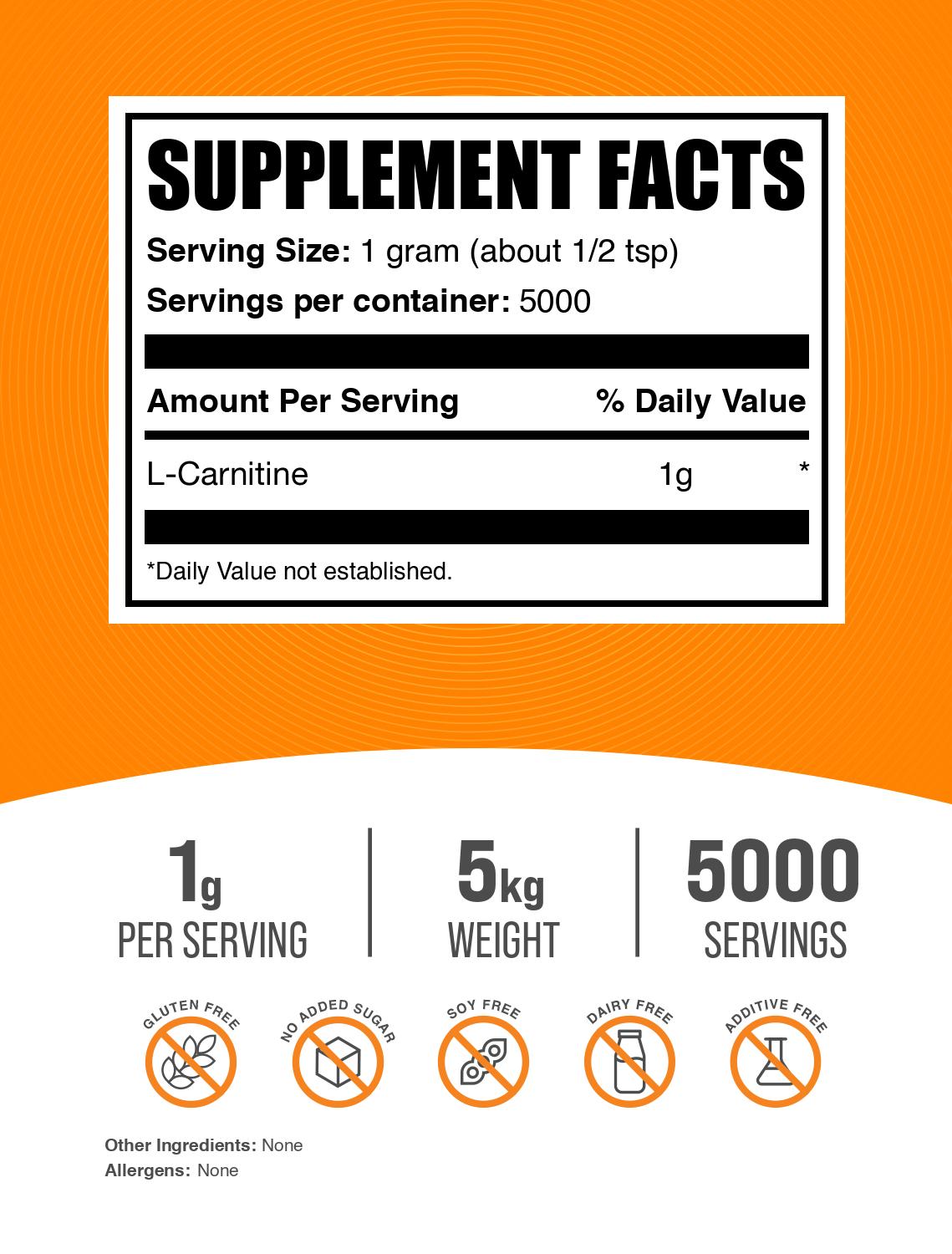 L-Carnitine powder label 5kg