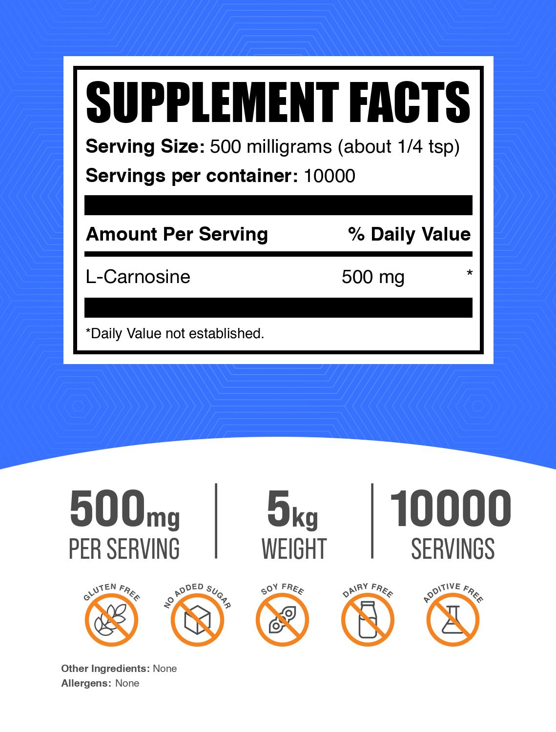 L-Carnosine powder label 5kg