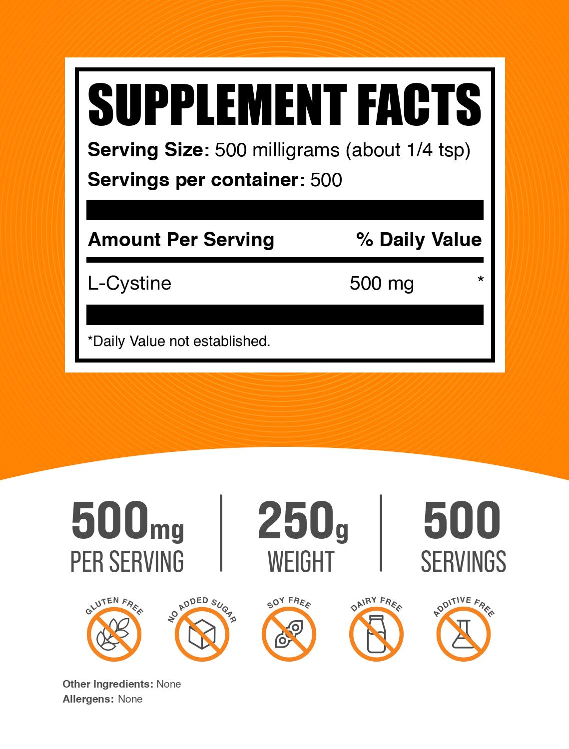 L-Cystine powder label 250g