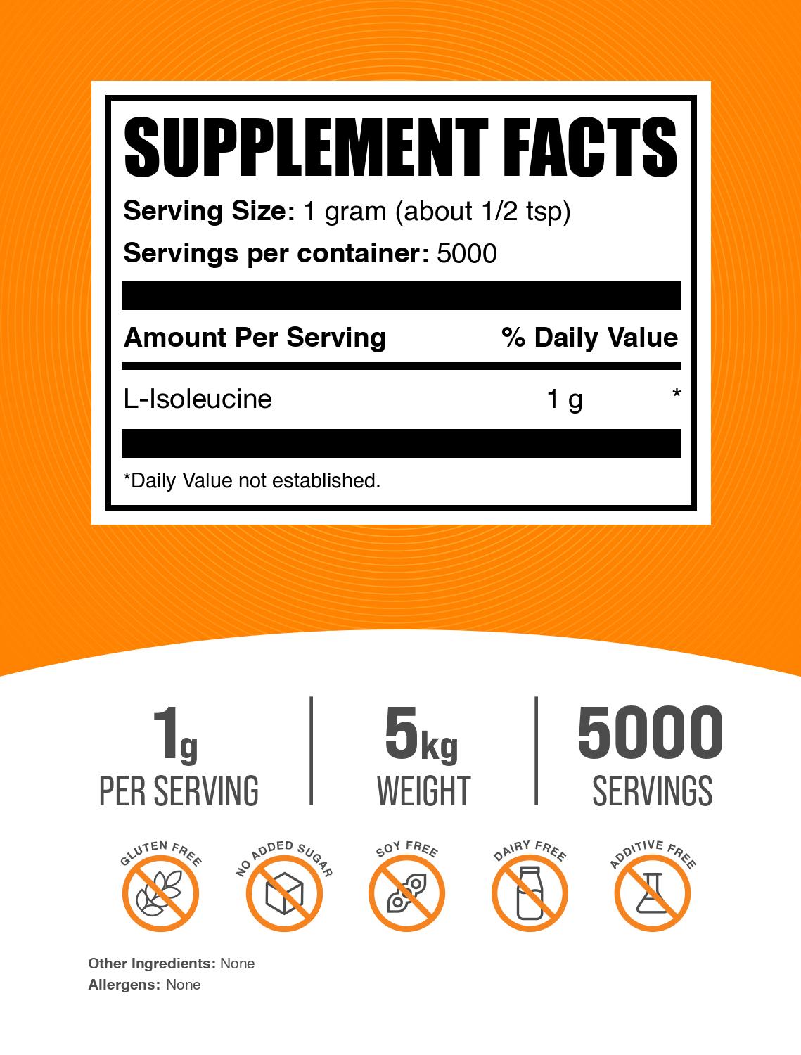 L-Isoleucine powder label 5kg