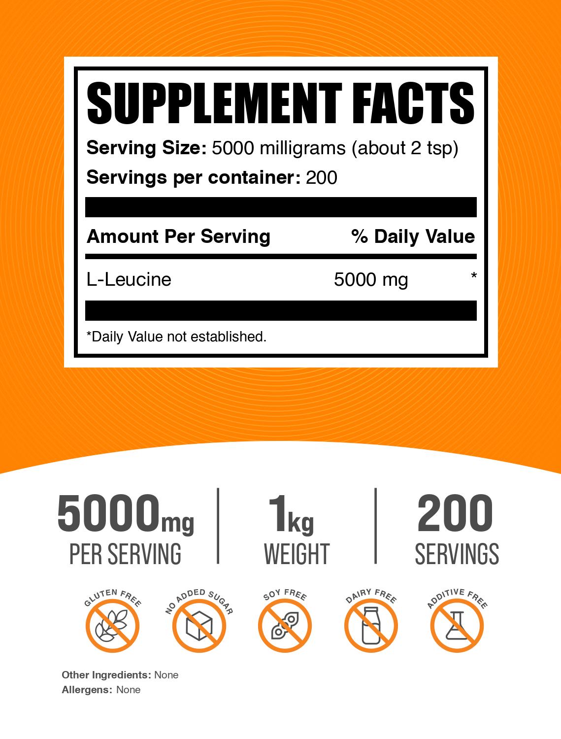 L-Leucine powder label 1kg