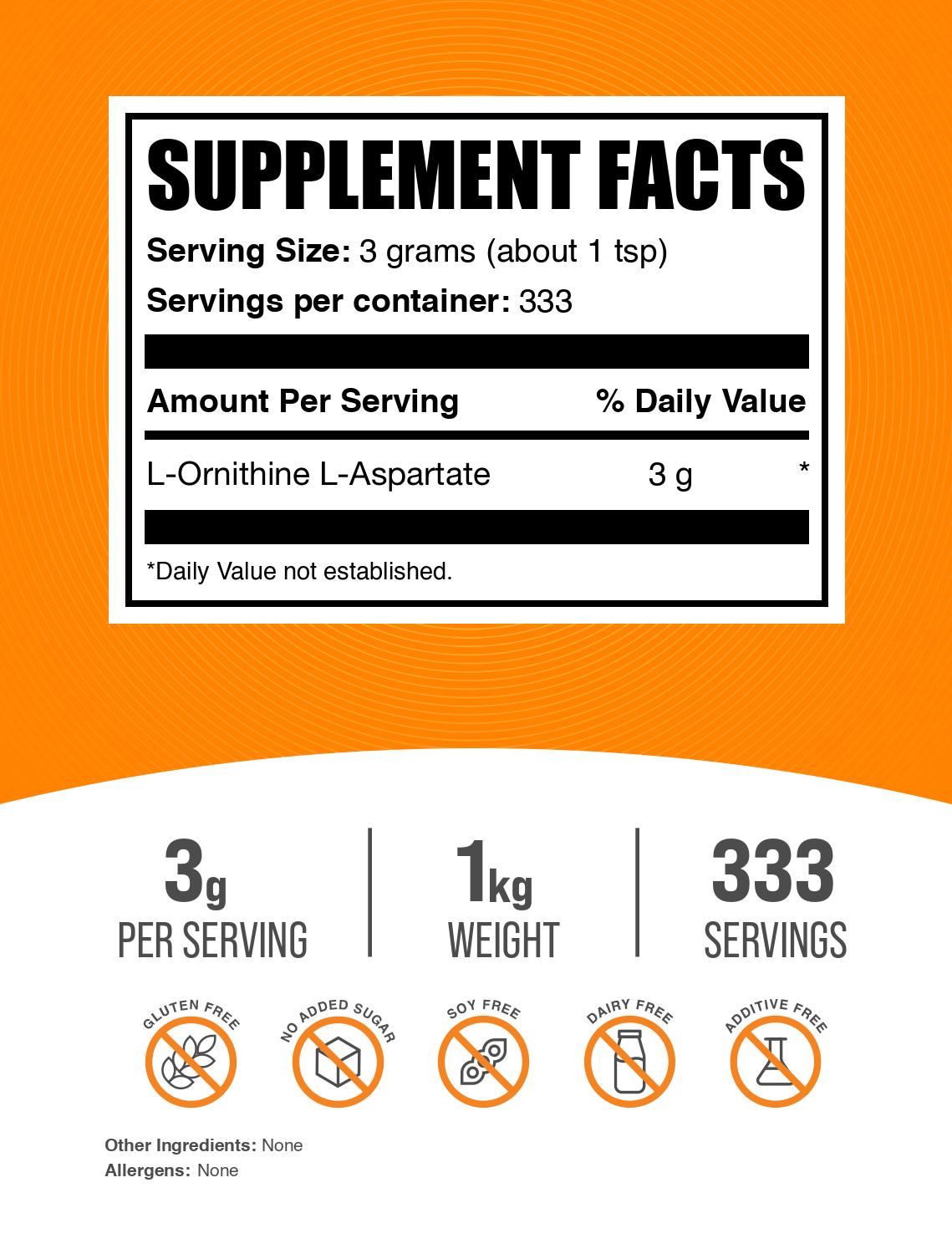 L-Ornithine L-Aspartate powder label 1kg