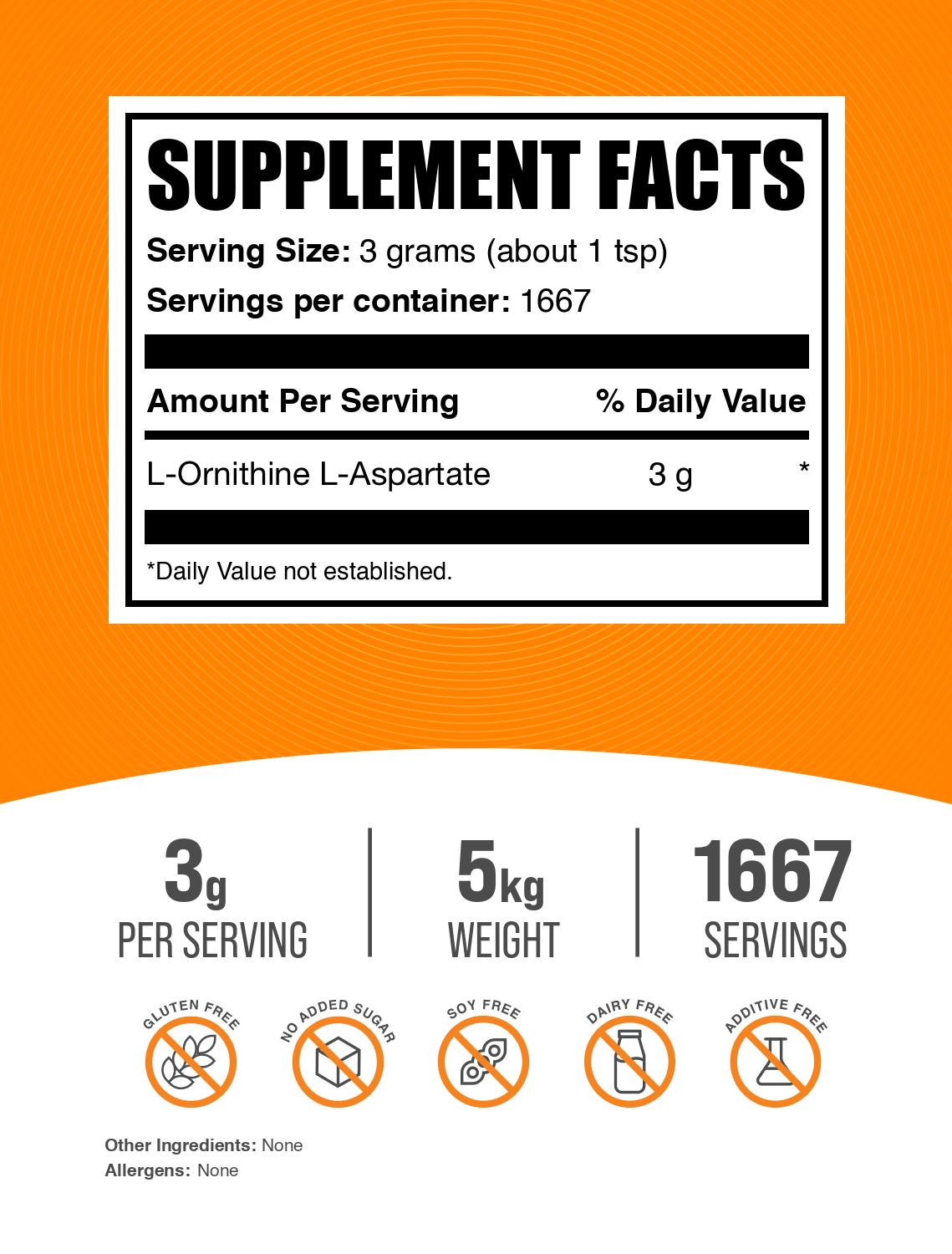 L-Ornithine L-Aspartate powder label 5kg