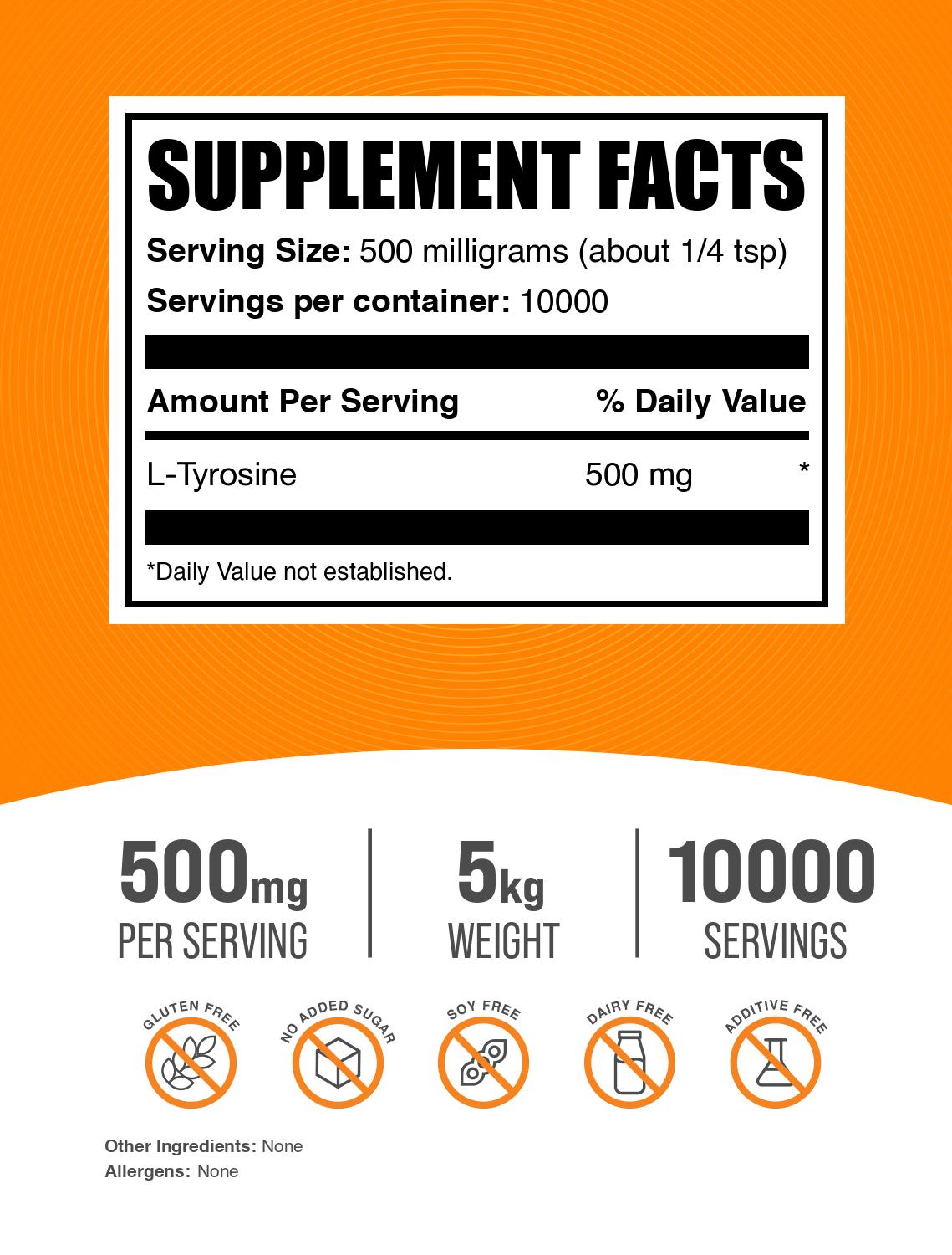 L-Tyrosine powder label 5kg