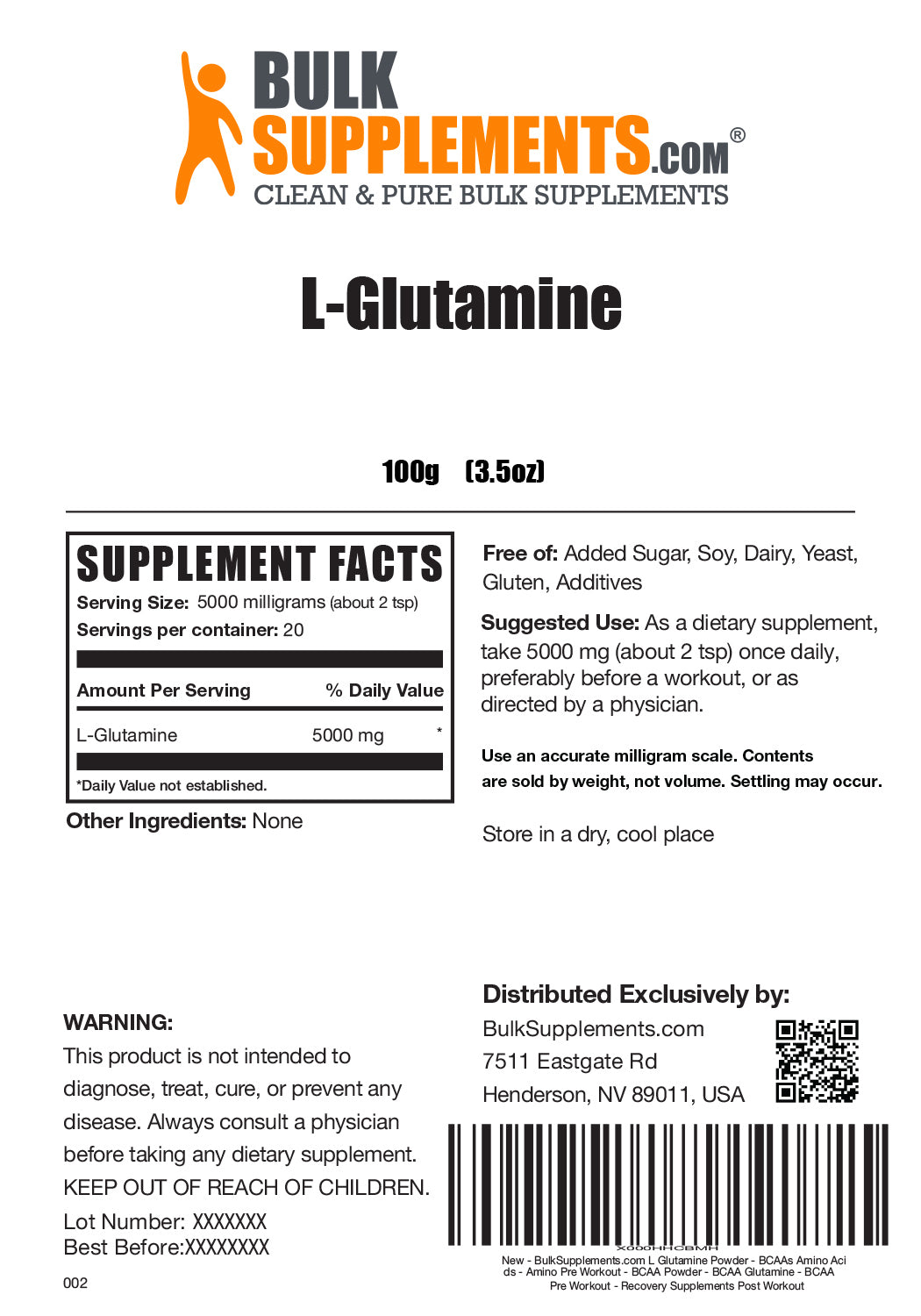 Bulk Supplements Glutamine Review