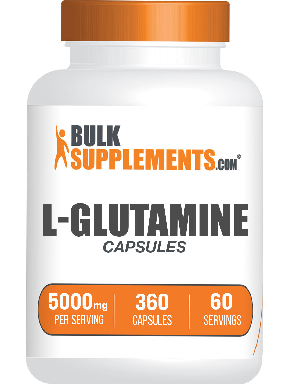 BulkSupplements.com L-Glutamine Capsules 360 ct bottle image