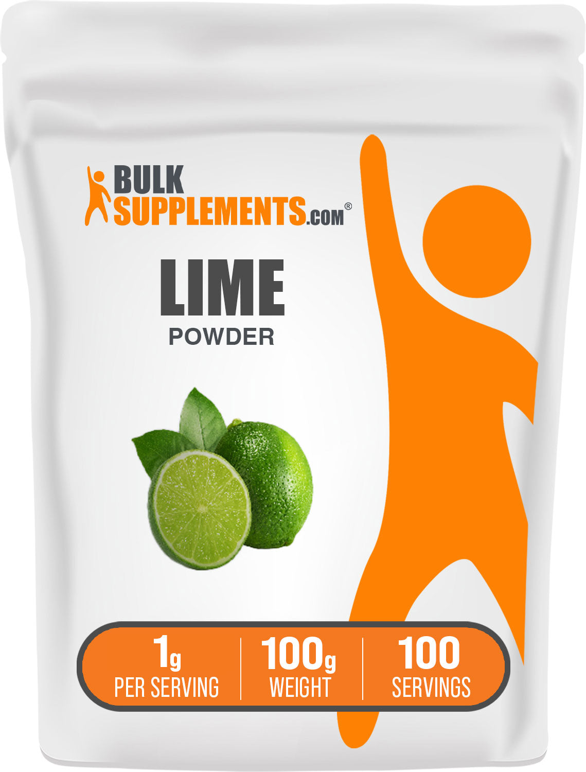 BulkSupplements.com Lime Powder 100g bag image