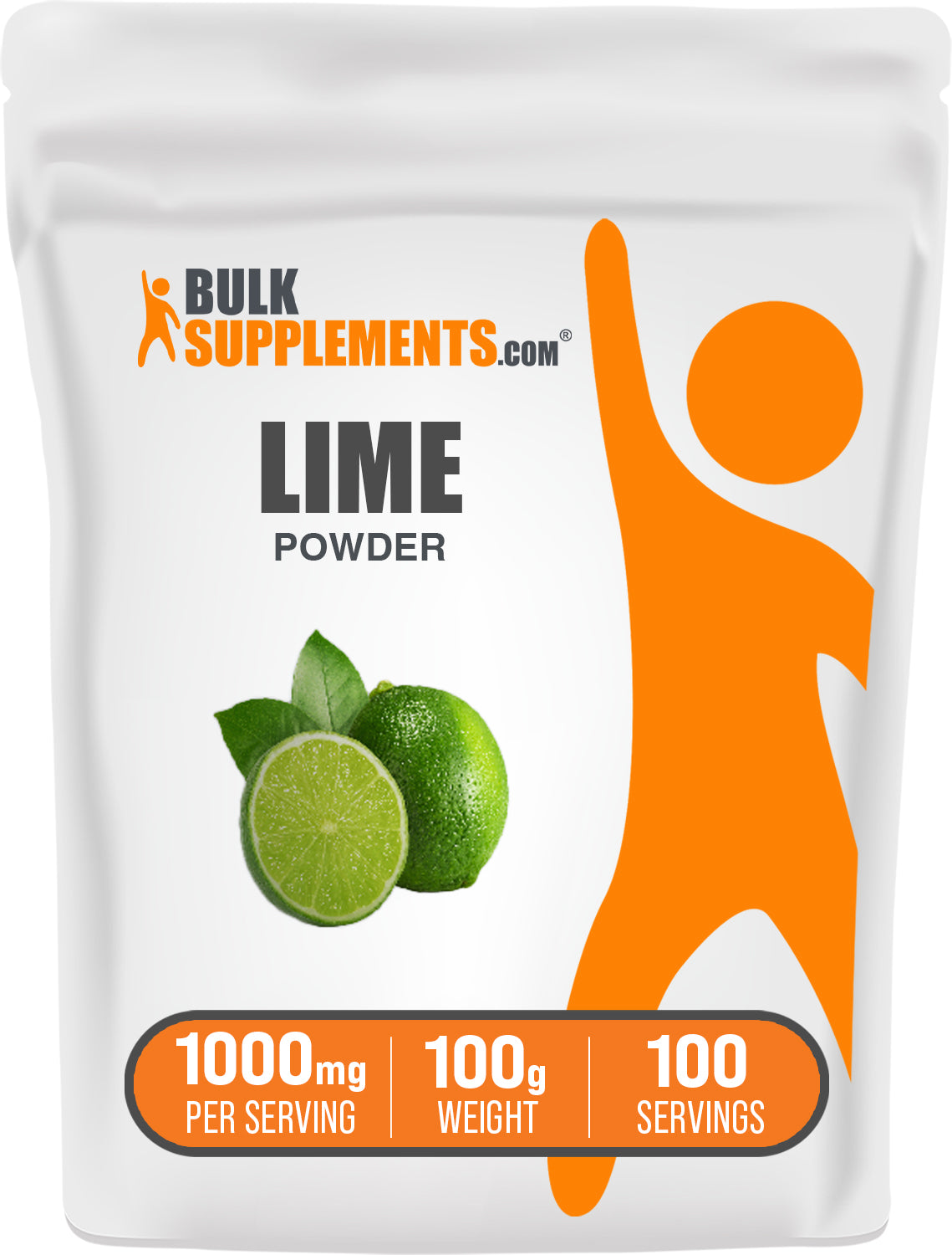 BulkSupplements.com Lime Powder 100g bag image