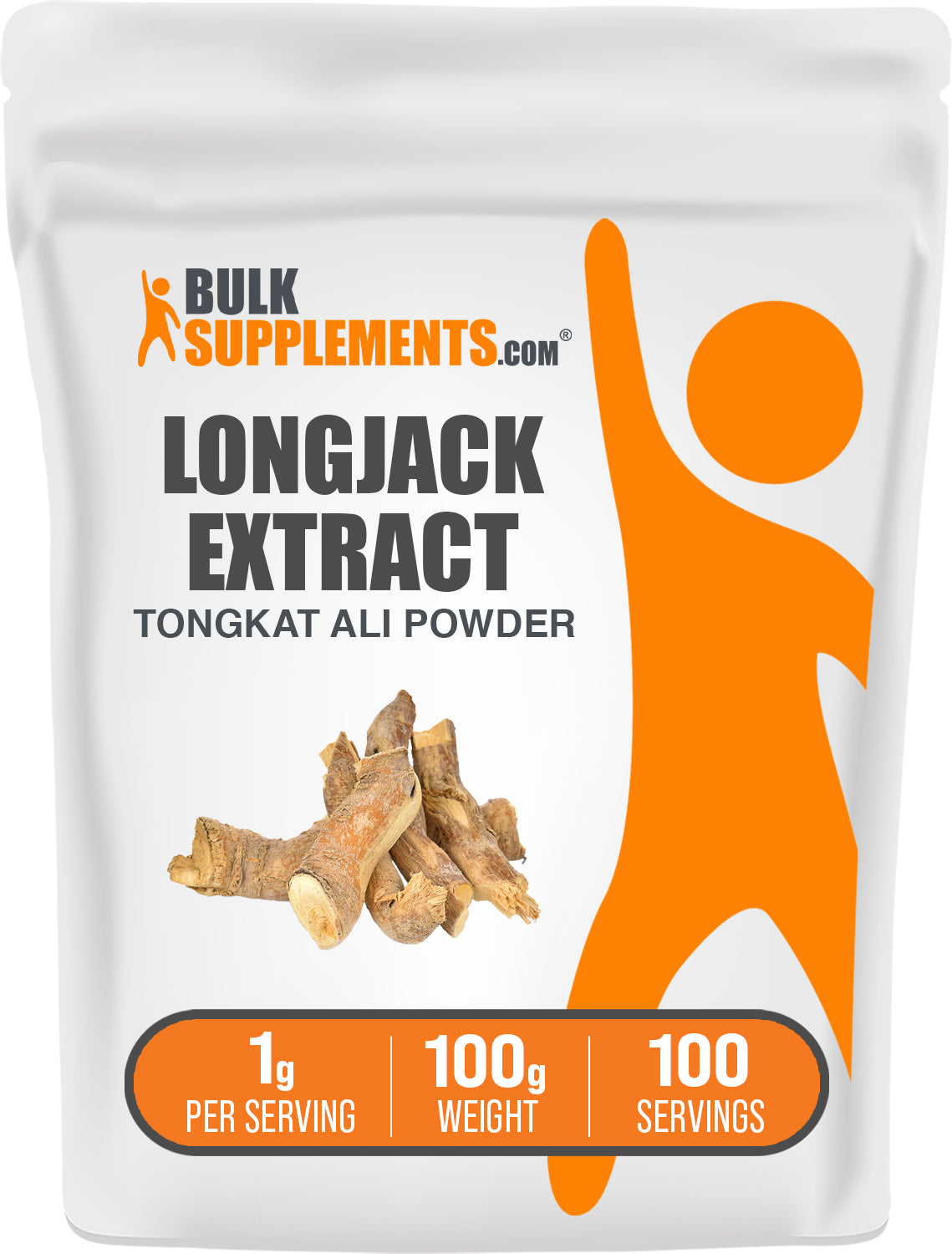 BulkSupplements.com Longjack Extract (Tongkat Ali) Powder 100g bag image