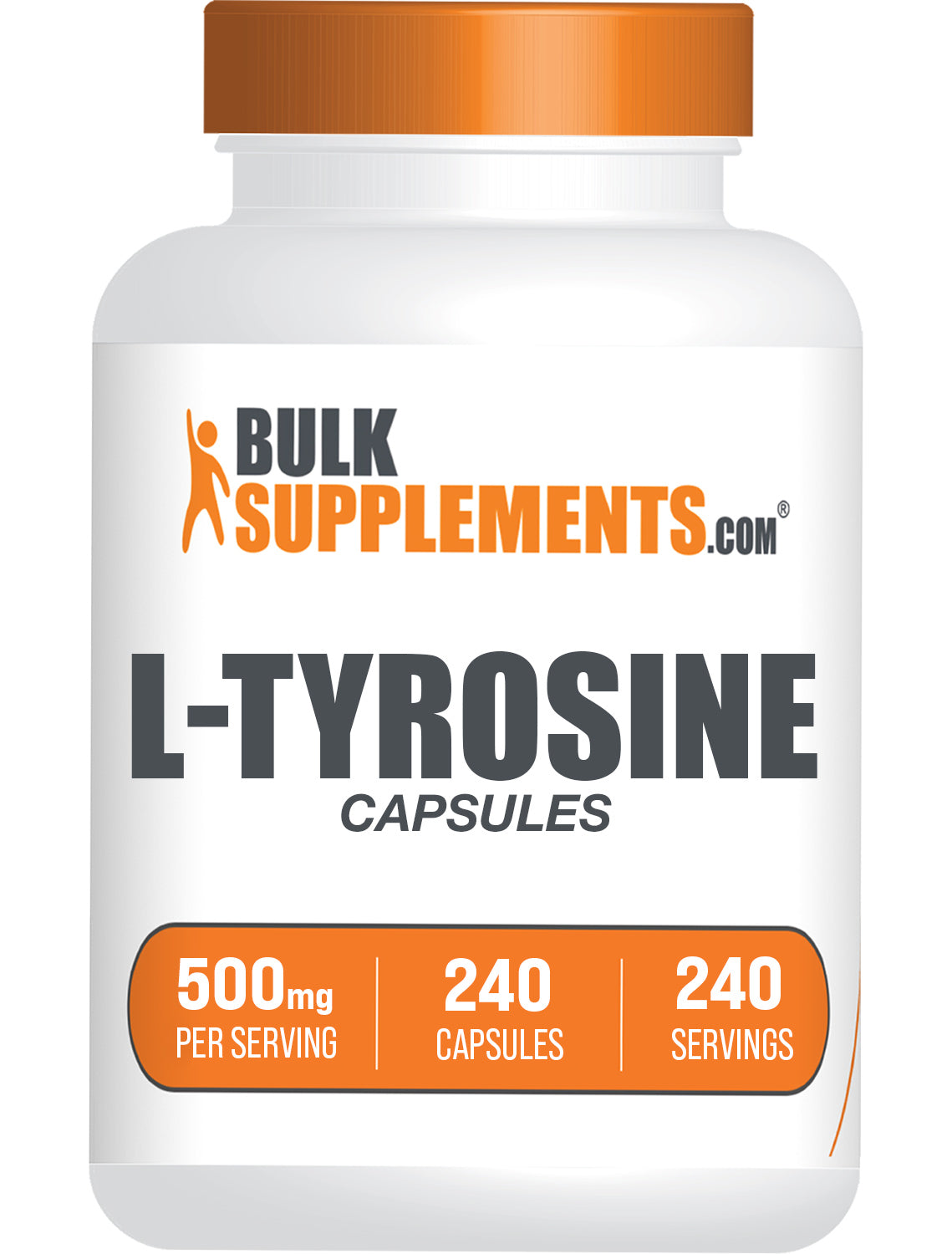 BulkSupplements.com L-Tyrosine capsules 240 ct bottle image