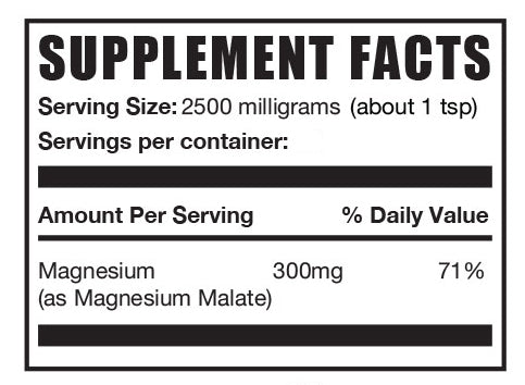 magnesium malate powder mini label