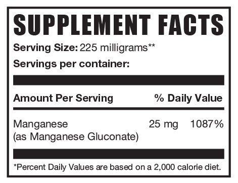 Manganese Gluconate powder mini label