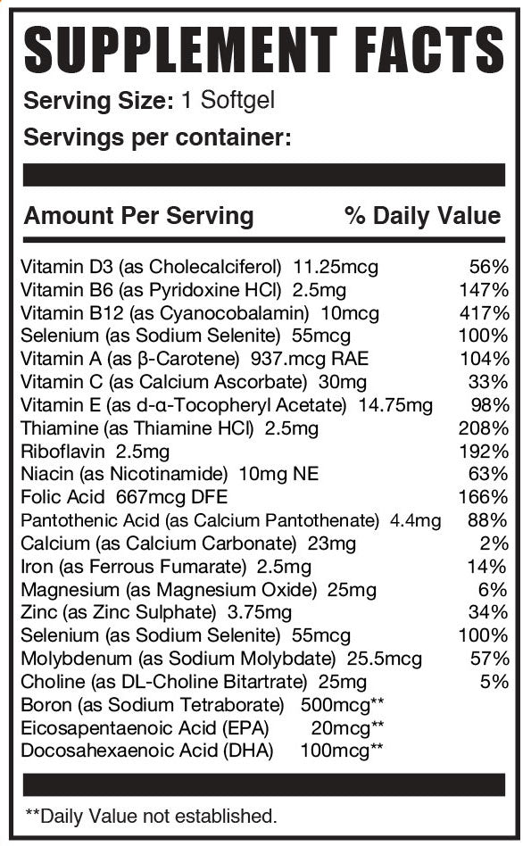  BULKSUPPLEMENTS.COM Multivitamin Softgels - Daily Multivitamin,  Multimineral Supplement, Multivitamin for Adults - with Fish Oil, 1 Softgel  per Serving - 300 Day Supply, 300 Softgels : Health & Household