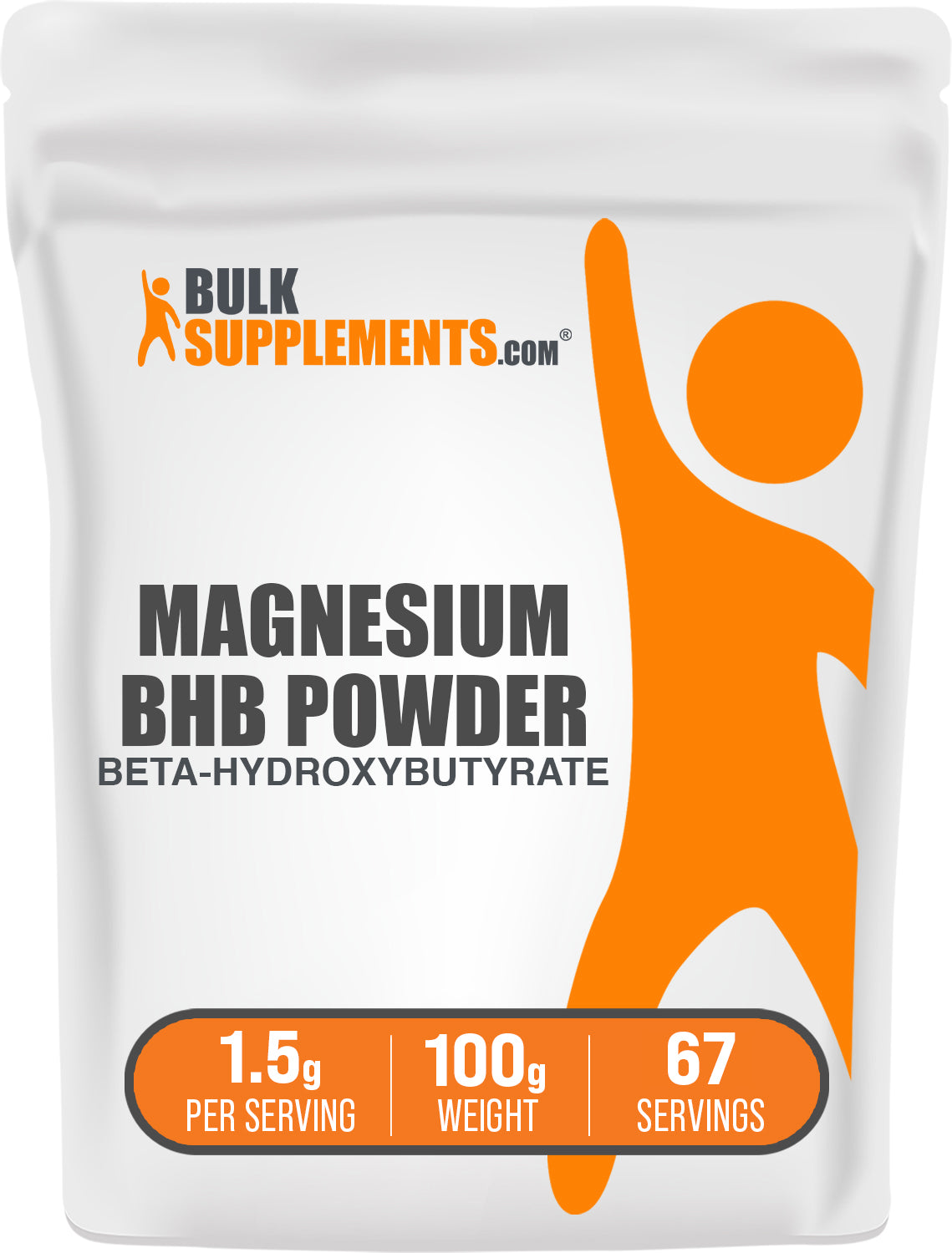 BulkSupplements.com BHB Beta-hydroxybutyrate (Magnesium) Powder 100g bag image