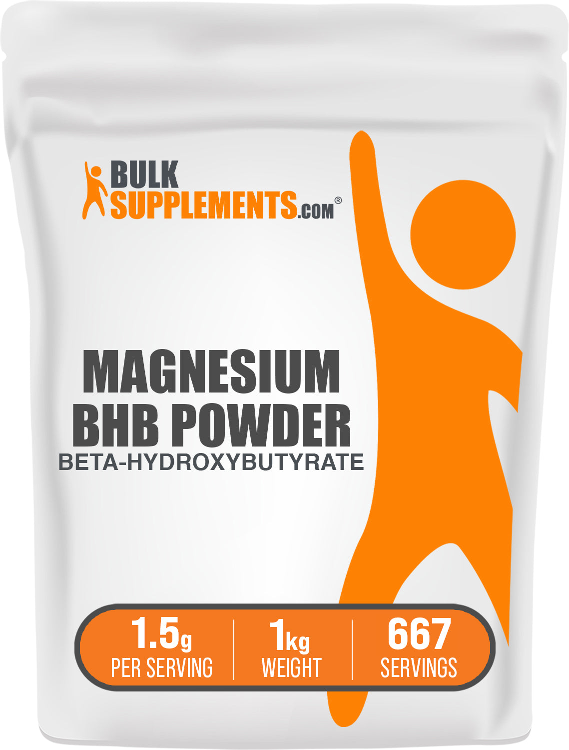 BulkSupplements.com BHB Beta-hydroxybutyrate (Magnesium) Powder 1kg bag image