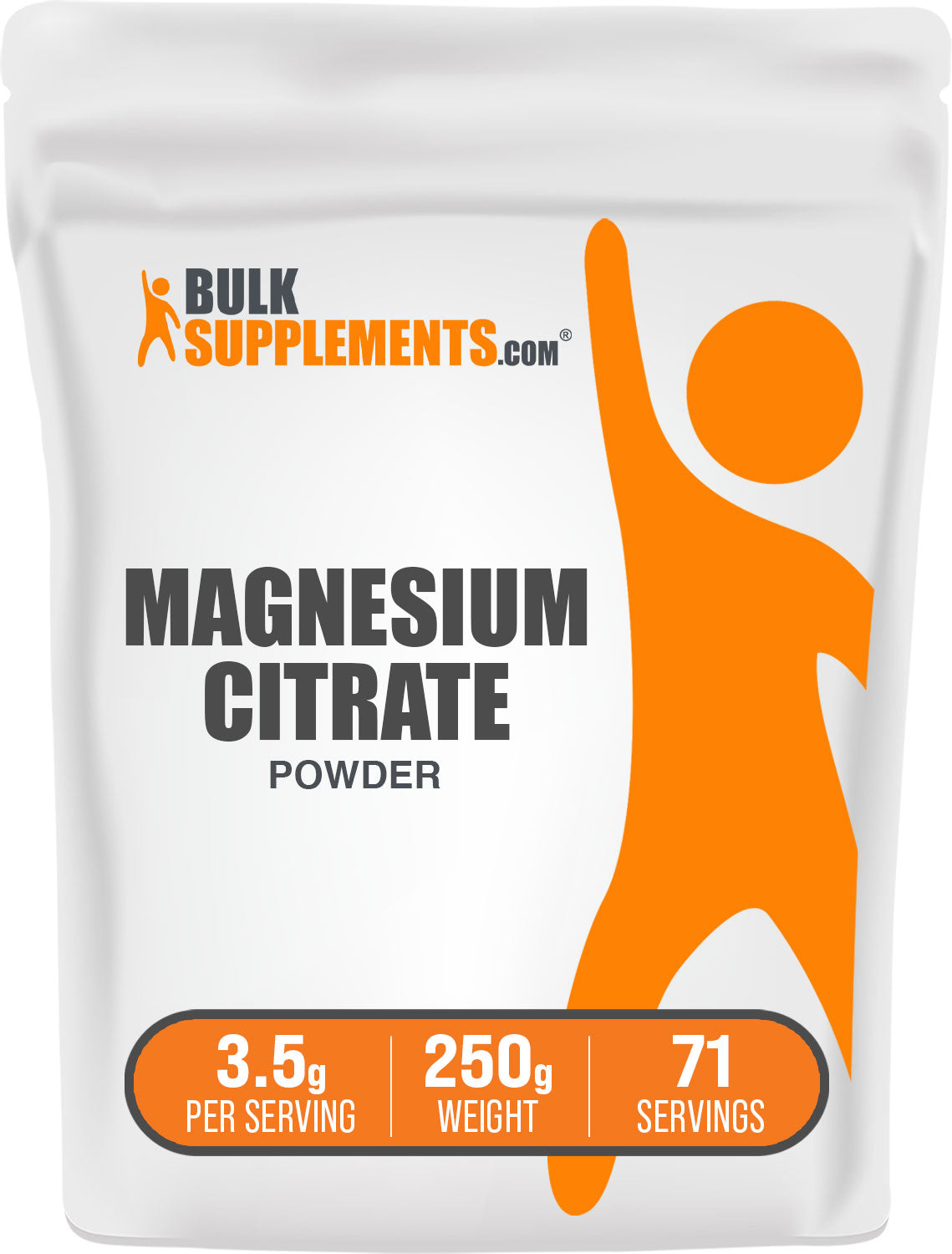 BulkSupplements.com Magnesium Citrate Powder 250g bag image