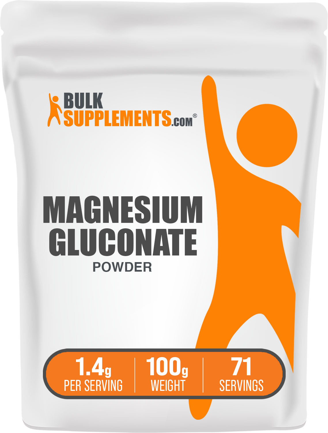 BulkSupplements.com Magnesium Gluconate Powder 100g bag image