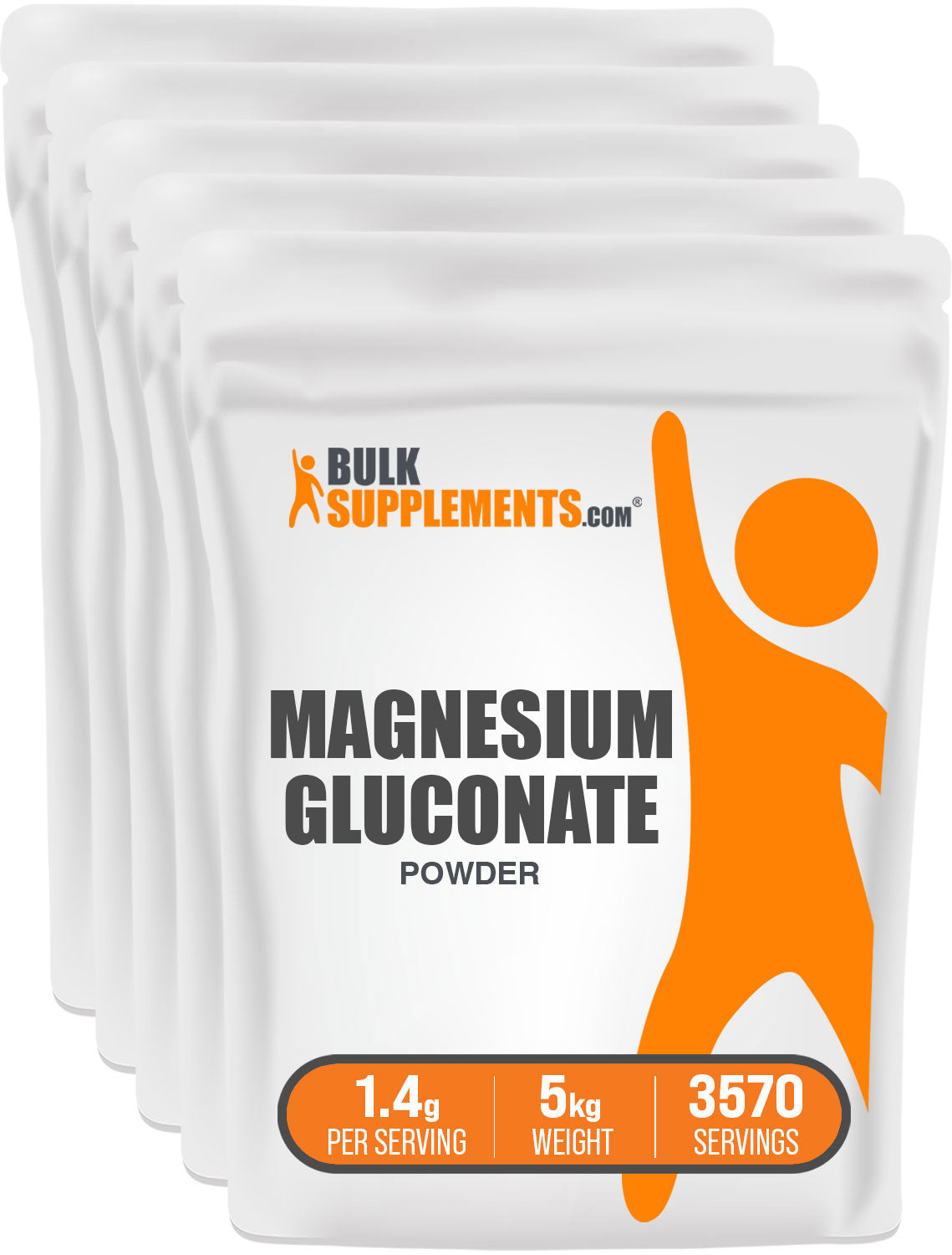 BulkSupplements.com Magnesium Gluconate Powder 5kg bag image