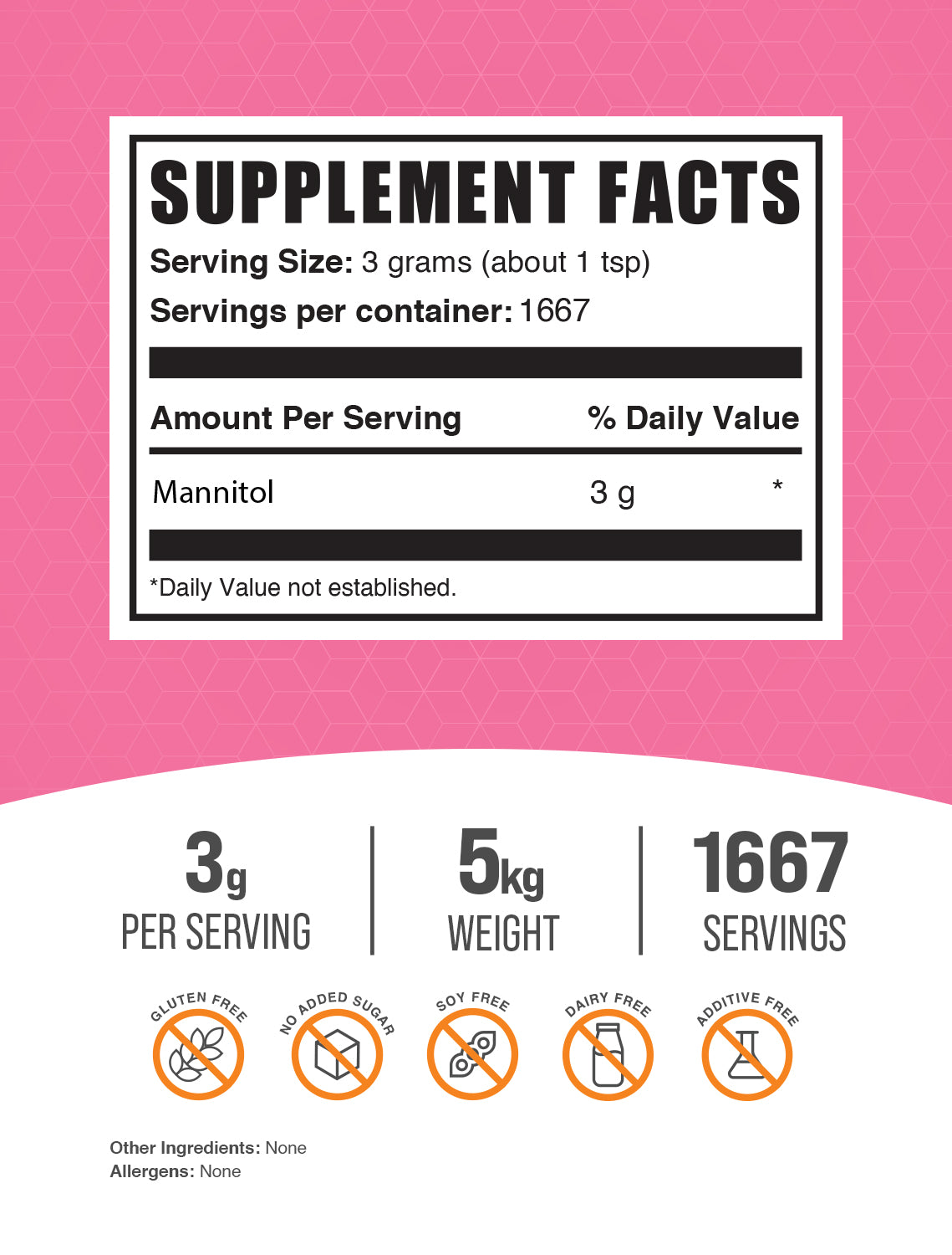 Mannitol powder label 5kg