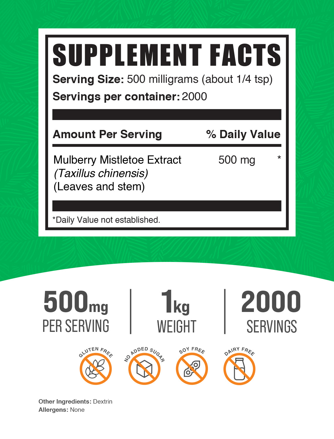 Mulberry mistletoe extract powder label 1kg