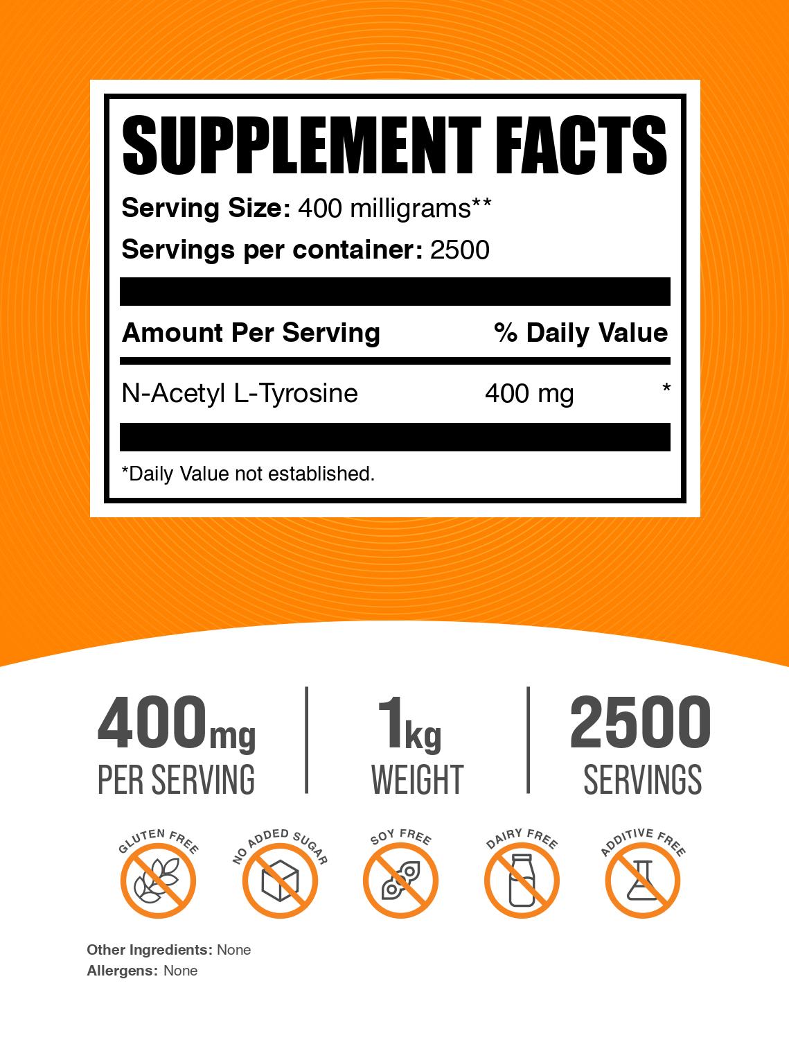 N-Acetyl L-Tyrosine powder label 1kg