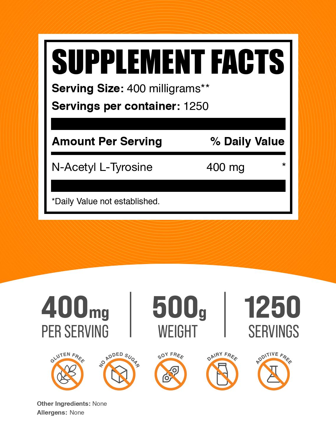 N-Acetyl L-Tyrosine powder label 500g