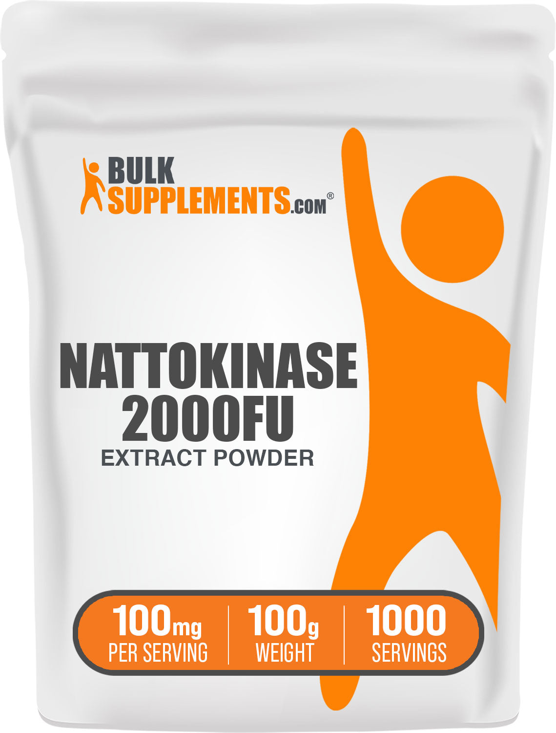 BulkSupplements.com Nattokinase Powder 2000FU 100g Bag