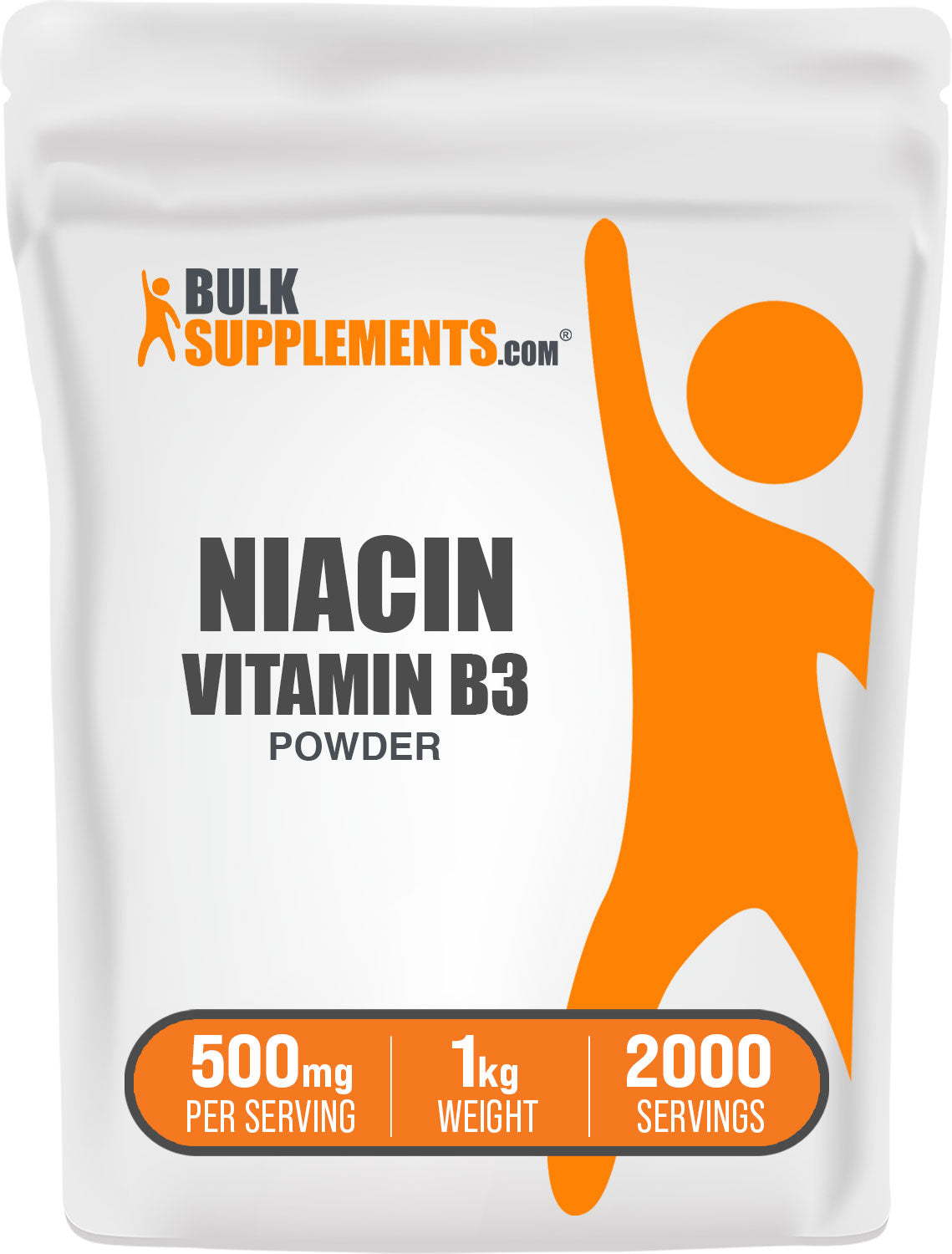 BulkSupplements.com Niacin Vitamin B3 Powder 1kg bag image