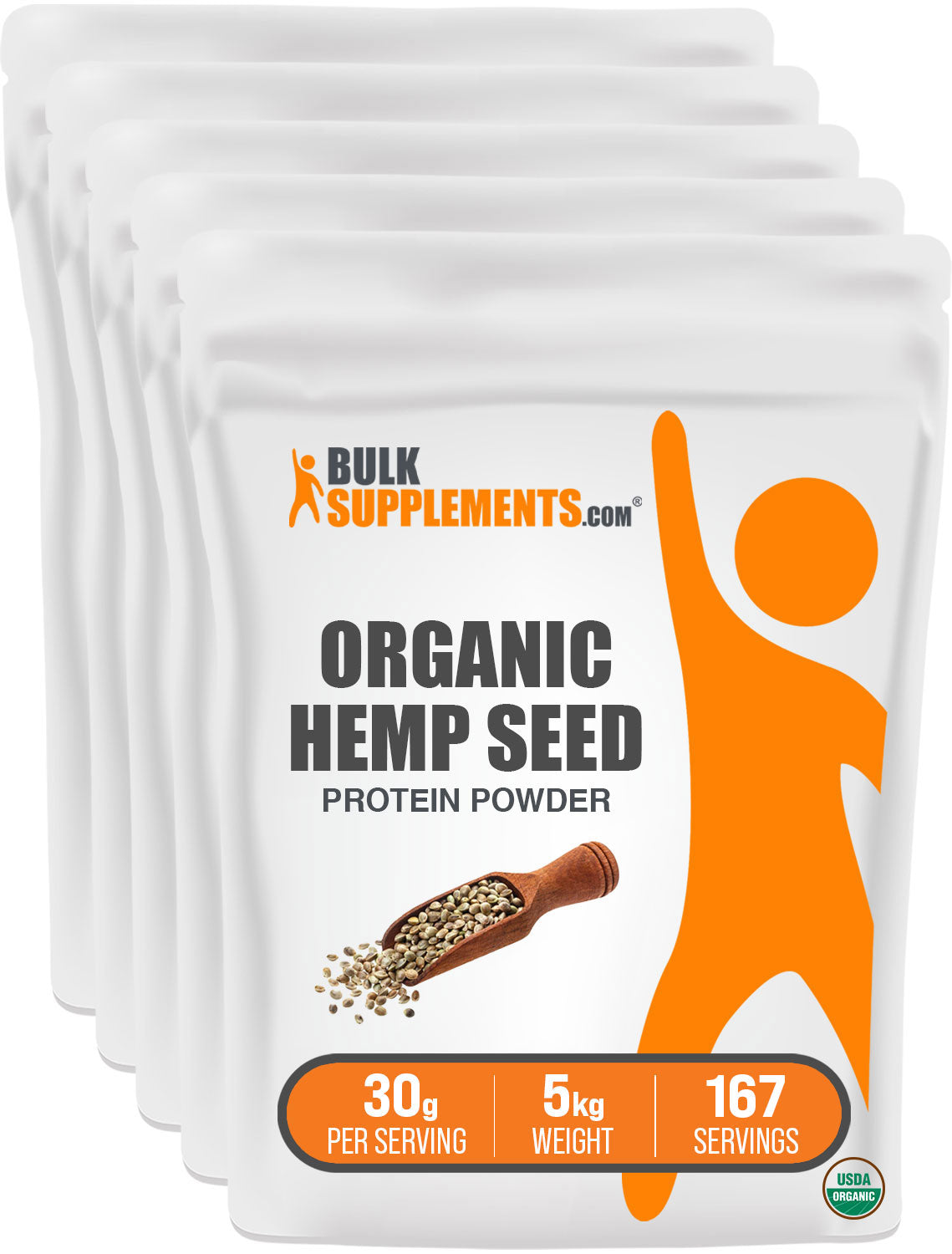 BulkSupplements.com Organic Hemp Seed Protein Powder 5kg bag image