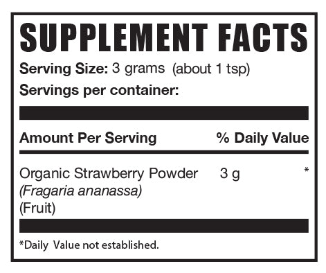 Organic strawberry powder mini label