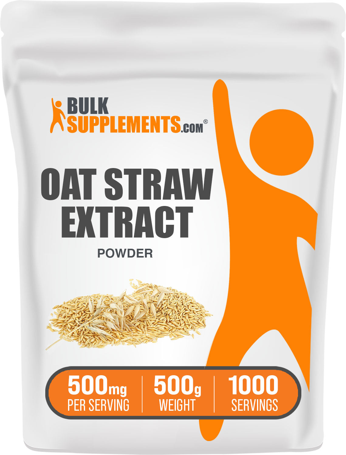 BulkSupplements.com Oat Straw Extract Powder 500g bag image