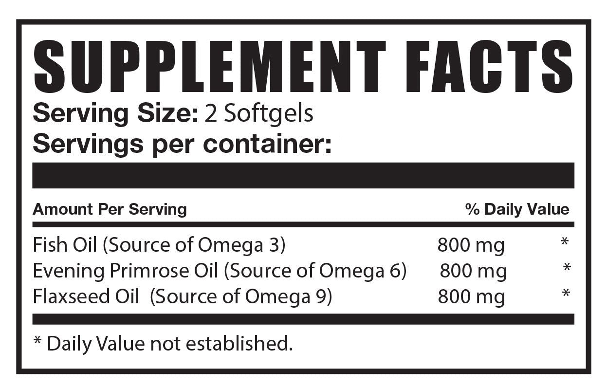 Omega 3-6-9 softgels mini label