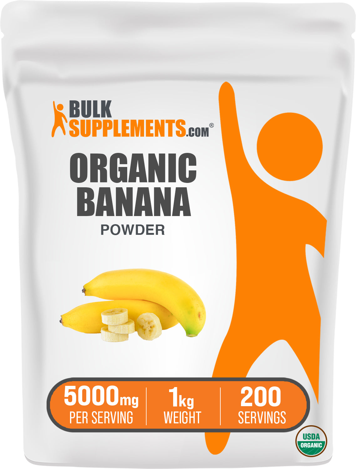 BulkSupplements.com Organic Banana Powder 1kg bag image