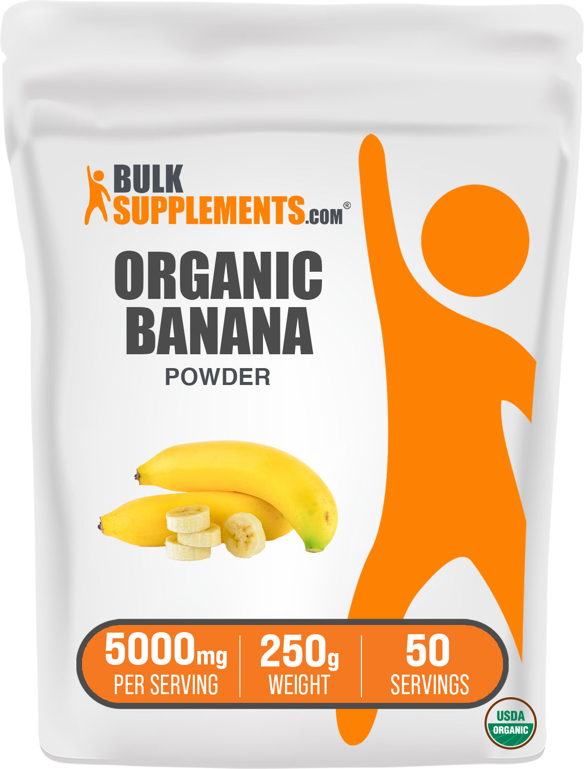 BulkSupplements.com Organic Banana Powder 250g bag image