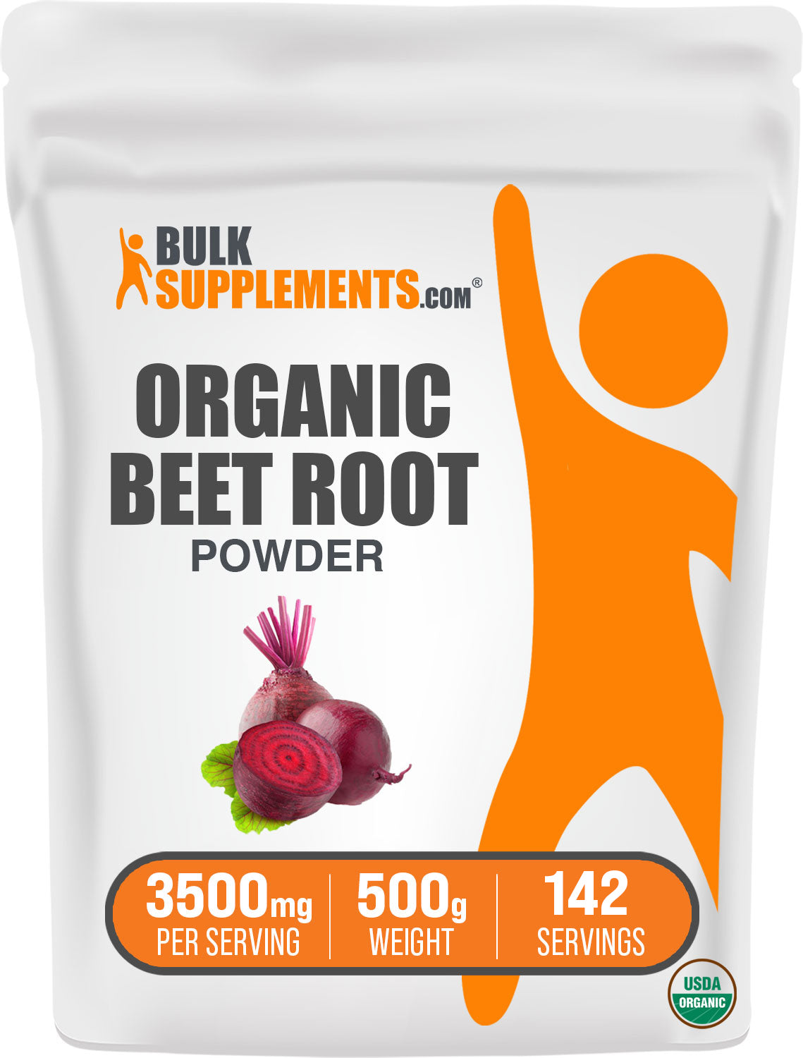 BulkSupplements.com Organic Beet Root powder 500g bag image