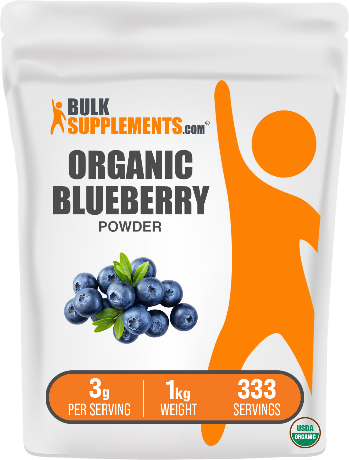 BulkSupplements.com Organic Blueberry Powder 1kg bag image