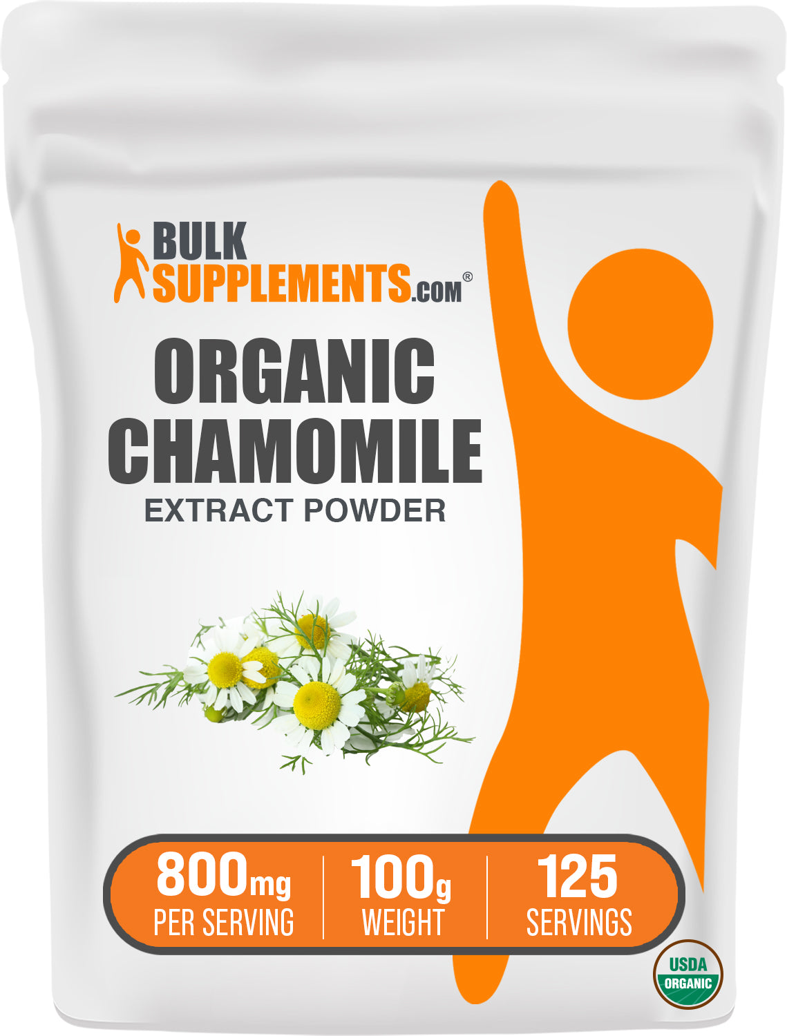 BulkSupplements.com Organic Chamomile Extract Powder 100g bag image