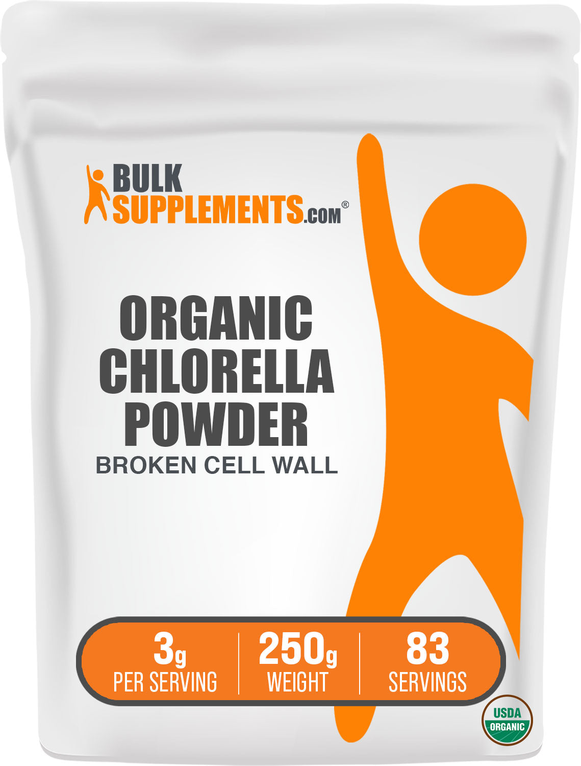 BulkSupplements.com Organic Chlorella Powder 250g bag image