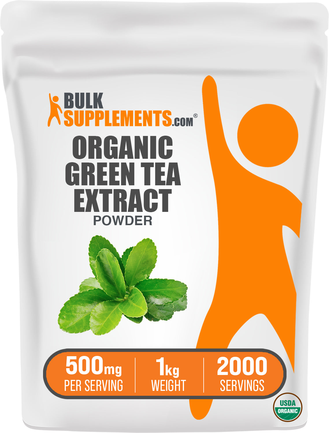 BulkSupplements.com Organic Green Tea Extract Powder 1kg bag image