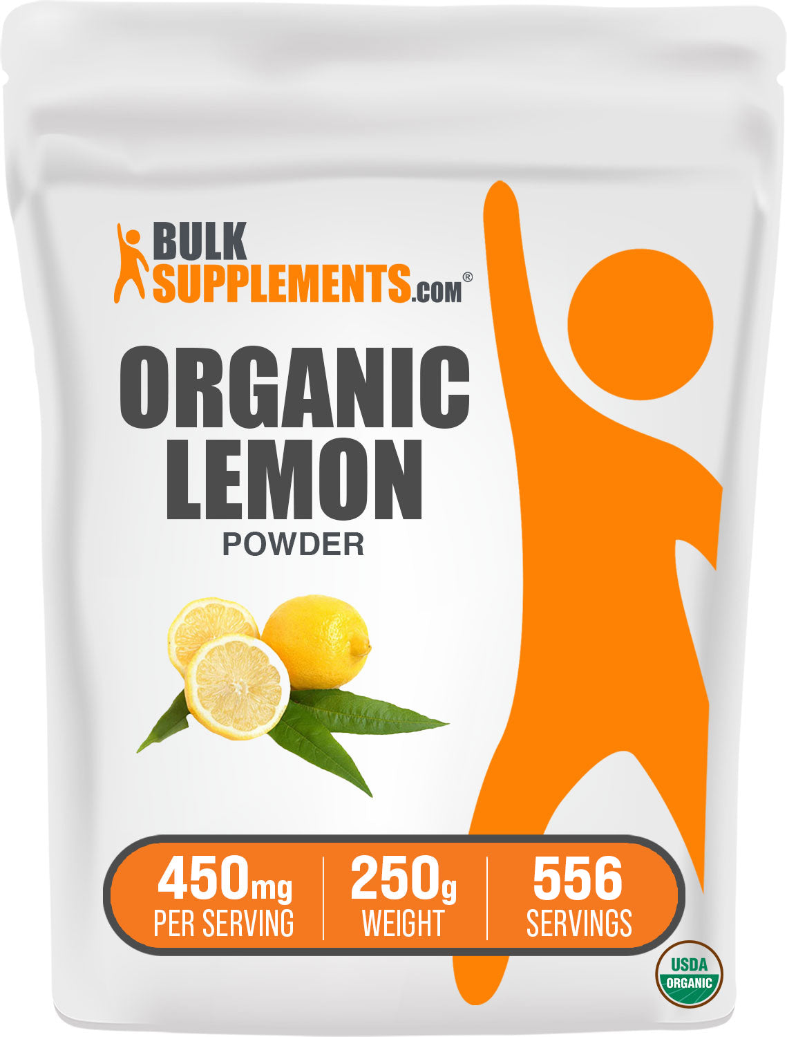 BulkSupplements.com Organic Lemon Powder 250g bag image