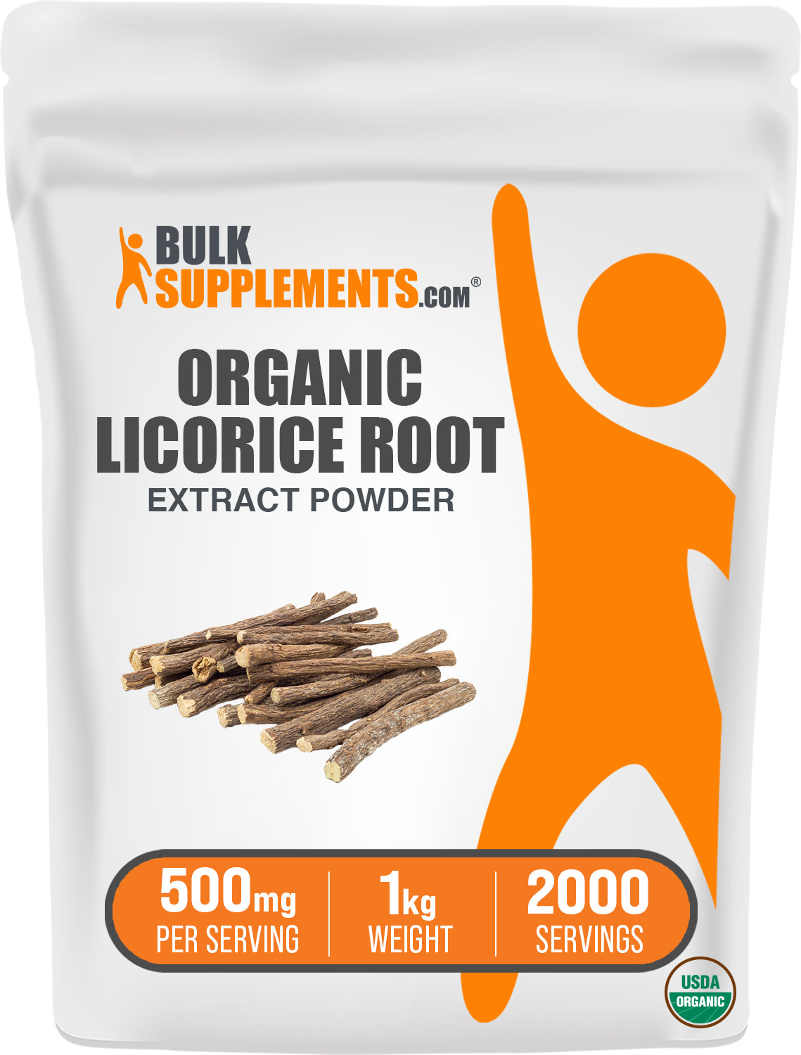 BulkSupplements.com Organic Licorice Root Extract Powder 1kg bag image