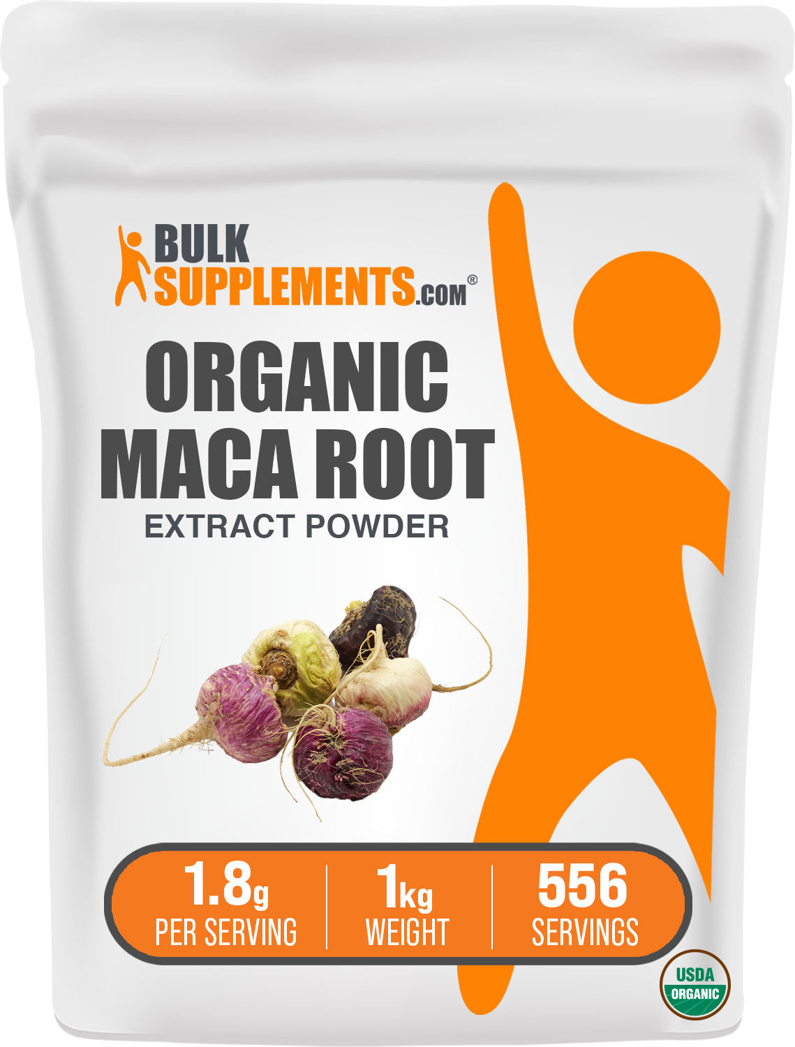 BulkSupplements.com Organic Maca Root Extract Powder 1kg bag image