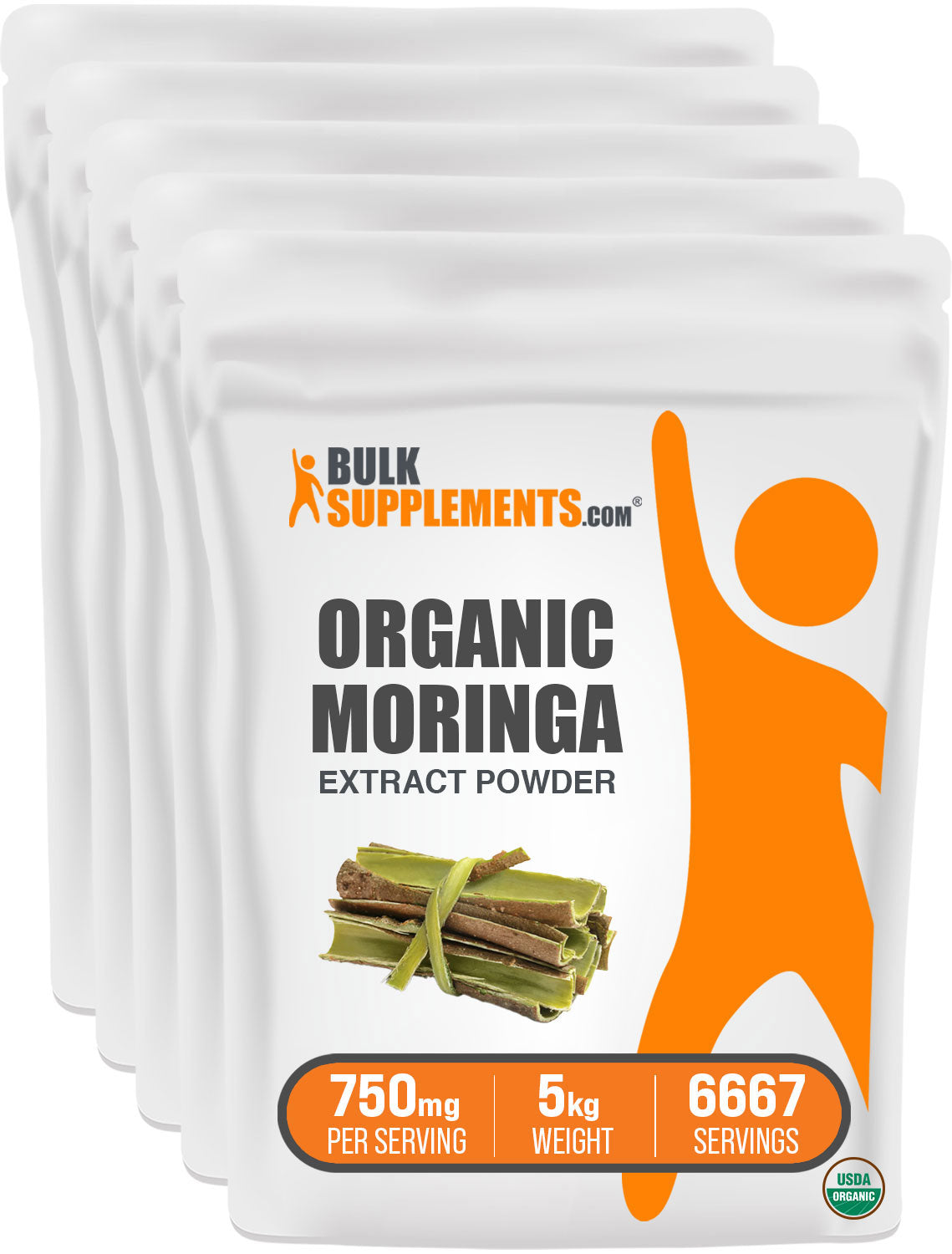 BulkSupplements.com Organic Moringa Extract Powder 5kg bag image